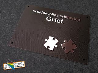 Bronzen plaquette, kleur bruin